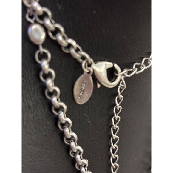 Chicos Turquoise & Silver Tassel Necklace With Chain & Bead Accents Long - Picture 4 of 13